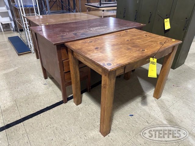 (3) Wood desks